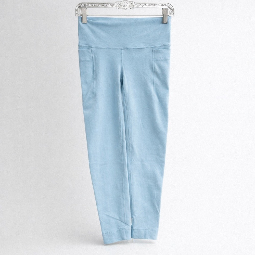 Athleta Girls Natural Tight Leggings Workout Athletic Yoga Light Blue Size XL